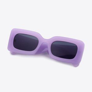 NWT Lavender Polycarbonate Frame Rectangle Sunglasses